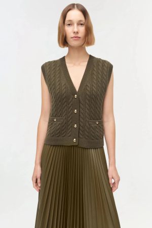 Perrie Cashmere Vest Olive