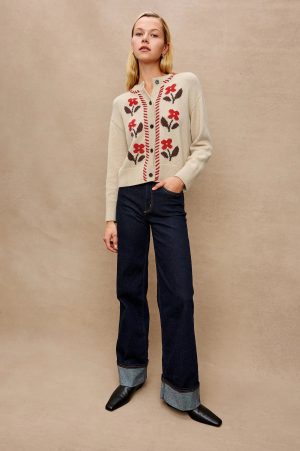 Mavie Cardigan Carmine Floral