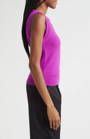 Ian Cashmere Sweater Vest Fuchsia