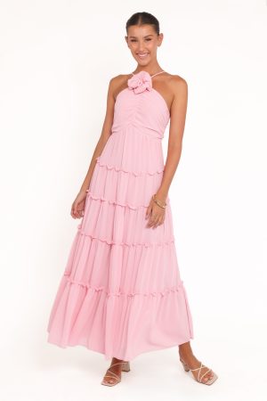 Dottie Halterneck Maxi Dress – Pink