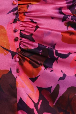 Lisbeth Midi Dress – Magenta Floral