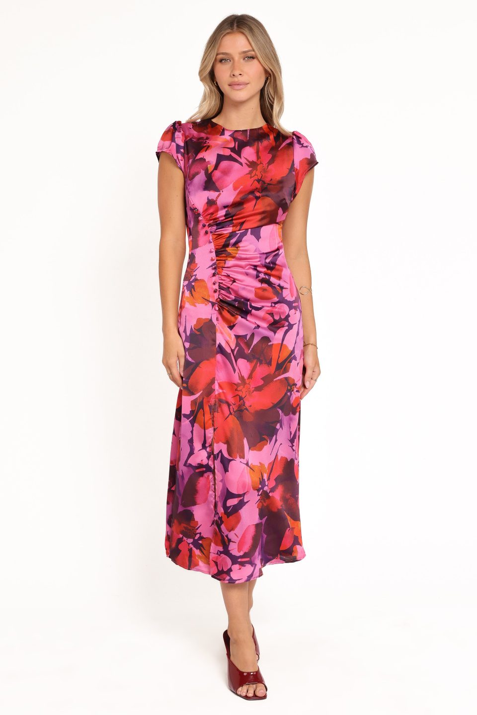 Lisbeth Midi Dress - Magenta Floral