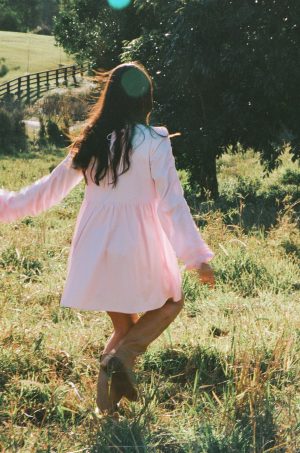 Micaela Long Sleeve Mini Dress – Pink