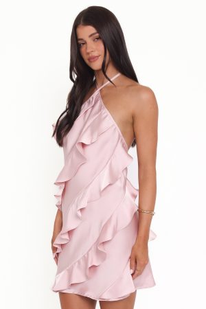 Valery Halterneck Mini Dress – Pink