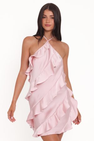 Valery Halterneck Mini Dress – Pink