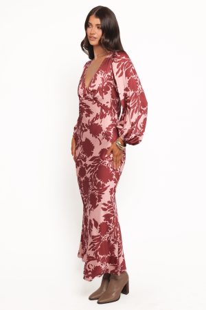 Varly Long Sleeve Dress – Pale Burgundy