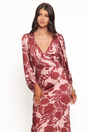 Varly Long Sleeve Dress – Pale Burgundy
